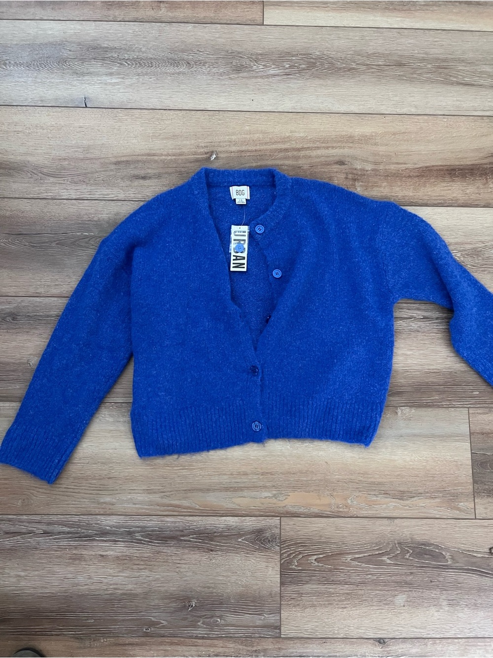 NWT Urban Outfitters BDG Electric Blue Cozy Button-Front Women's Cardigan